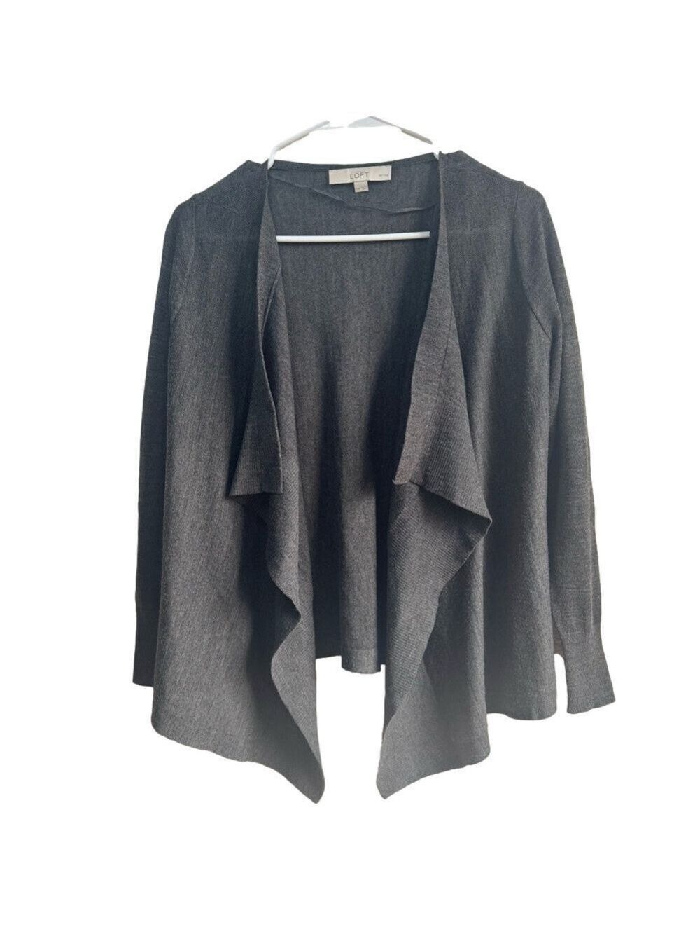 ☀️ LOFT Lightweight Knit Wool Open Cardigan